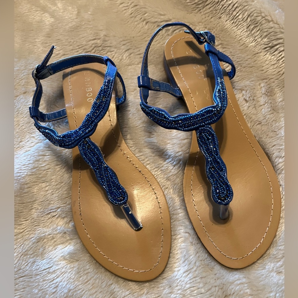 Sparkley blue sandals without box